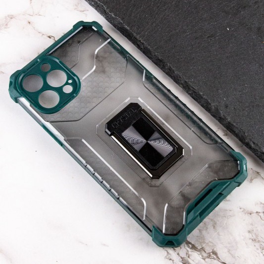 Захищений чохол для Apple iPhone 12 Pro (6.1"") - Transformer CrystalRing Темно-зелений - зображення 1 