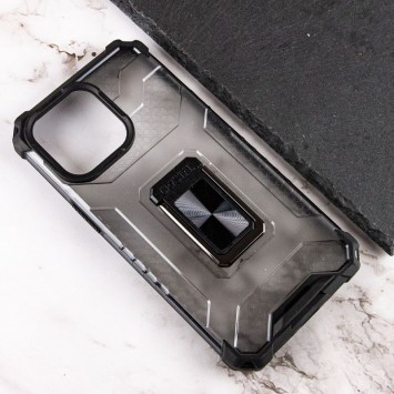 Бронированный чехол для Apple iPhone 13 (6.1"") - Transformer CrystalRing Черный + Прозрачный / Черный - Чехлы для iPhone 13 - изображение 1