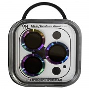 Защитное стекло на камеру для Apple iPhone 13 Pro / 13 Pro Max - Metal Classic (в упак.) Сиреневый / Rainbow