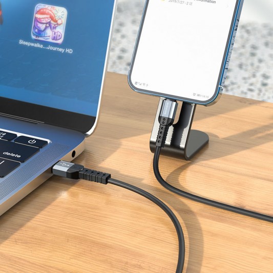 Кабель заряджання Apple Borofone BX64 Special USB to Lightning (1m) Чорний - зображення 3 