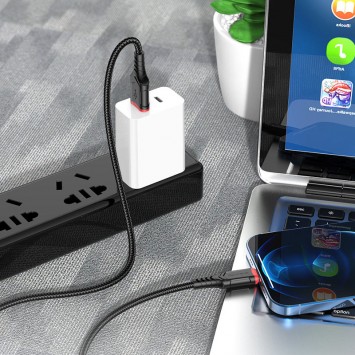 Кабель зарядки Apple Borofone BX67 USB to Lightning (1m) Черный - Lightning - изображение 3