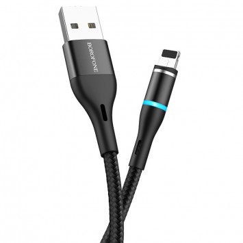 Кабель заряджання Apple Borofone BU16 Skill magnetic USB to Lightning (1.2m) Чорний - Lightning - зображення 1 