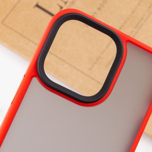 TPU+PC чехол для Apple iPhone 14 Plus (6.7"") - Metal Buttons Красный - изображение 4