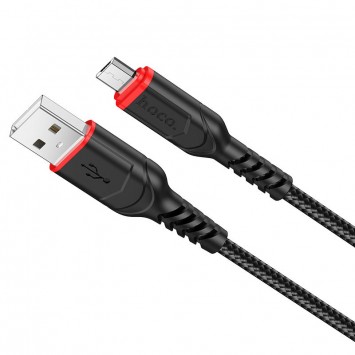 Кабель зарядки телефону, планшета Hoco X59 Victory USB to MicroUSB (1m) Чорний - MicroUSB кабелі - зображення 1 