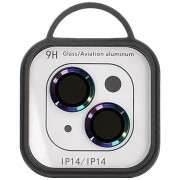 Захисне скло на камеру для Apple iPhone 14 (6.1"") / 14 Plus (6.7"") - Metal Classic (в упак.) Бузковий / Rainbow