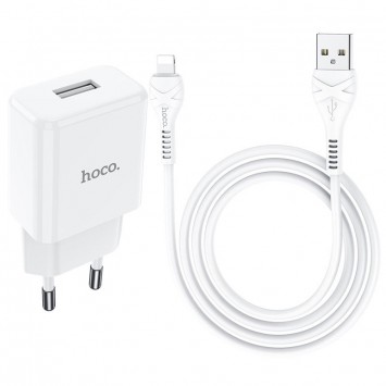 Зарядное устройство HOCO N9 (1USB/2,1A) + Lightning Белый - Сетевые зарядные устройства (220 В) - изображение 1