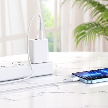 Кабель зарядки Apple Hoco X70 Ferry PD Type-C to Lightning (1m) Белый - Lightning - изображение 3
