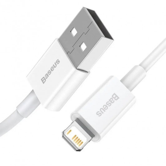 Кабель заряджання Apple Baseus Superior Series Fast Charging Lightning Cable 2.4A (1.5m) (CALYS-B) Білий - зображення 1 