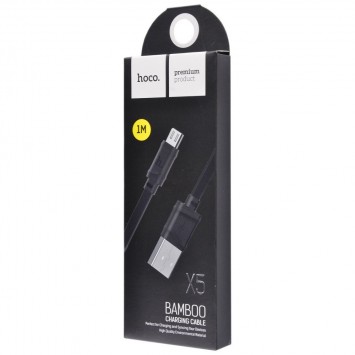 Дата кабель Hoco X5 Bamboo USB to MicroUSB (100см) Чорний - MicroUSB кабелі - зображення 2 
