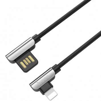 Кабель заряджання та синхронізації Hoco U42 Exquisite Steel Lightning cable (1.2m) Чорний - Lightning - зображення 2 