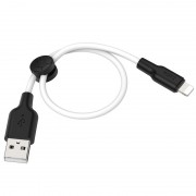 Кабель зарядки и синхронизации Hoco X21 Plus Silicone Lightning Cable (0.25m) black_white