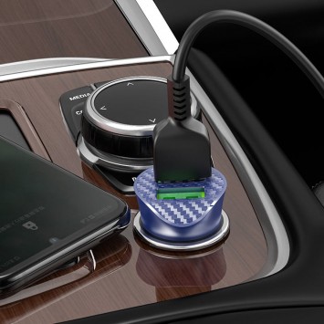 Автомобільна зарядка для телефону Hoco Z39 QC3.0 (2USB) + Type-C Синій - Автомобільні зарядні пристрої - зображення 3 