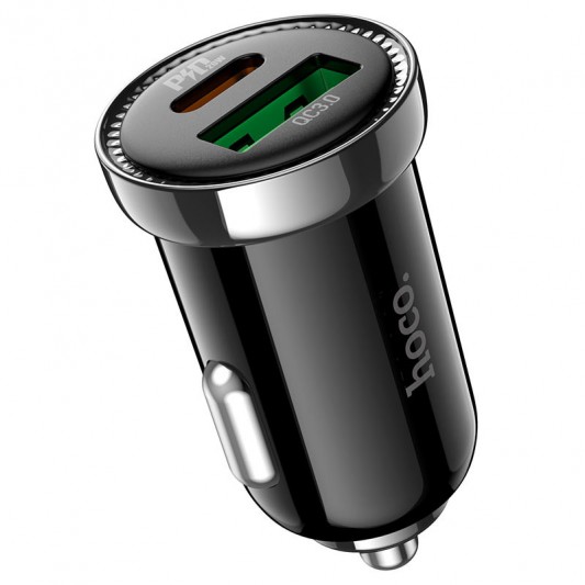 Автомобильная зарядка для телефона Hoco Z44 Leading PD 20W + QC3.0 (Type-C + USB) Черный - изображение 1