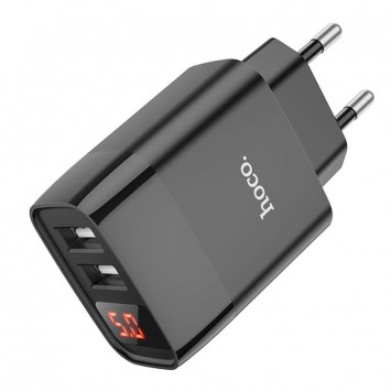 Зарядний пристрій для телефону - HOCO C86A (2USB/2.4A) Чорний - Мережеві ЗП (220 В) - зображення 1 