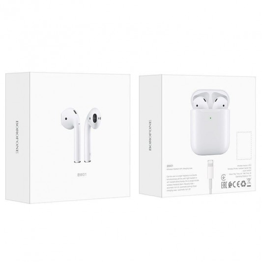 Bluetooth навушники BOROFONE BW01 Plus Білий - зображення 3 