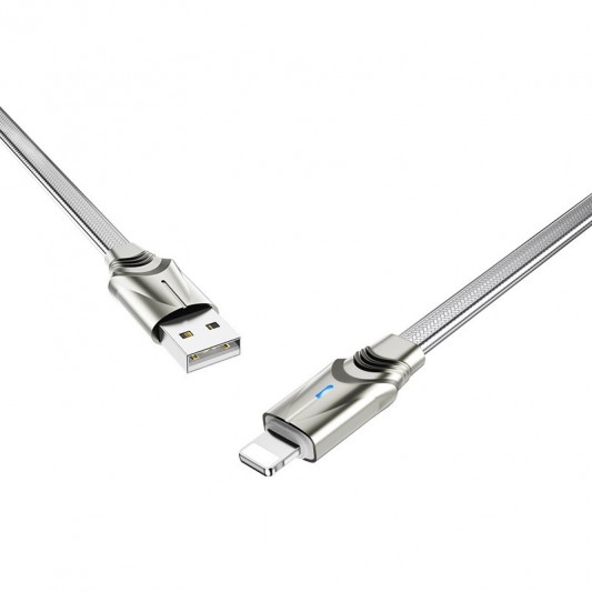 USB зарядний кабель Borofone BU12 Synergy USB to Type-C (1.2m) Срібний - зображення 1 