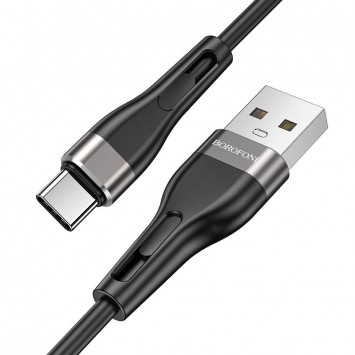 USB зарядний кабель Borofone BX46 Rush USB to Type-C (1m) Чорний - Type-C кабелі - зображення 1 