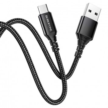 Дата кабель Borofone BX54 Ultra bright USB to MicroUSB (1m) Чорний - MicroUSB кабелі - зображення 1 