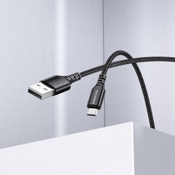 Дата кабель Borofone BX54 Ultra bright USB to MicroUSB (1m) Чорний - MicroUSB кабелі - зображення 3 