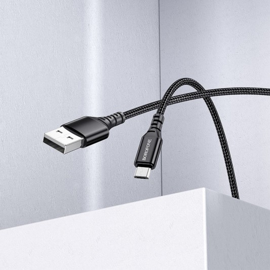 Дата кабель Borofone BX54 Ultra bright USB to MicroUSB (1m) Черный - изображение 3