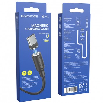 USB зарядний кабель Borofone BX41 Amiable USB to Type-C (1m) Чорний - Type-C кабелі - зображення 5 