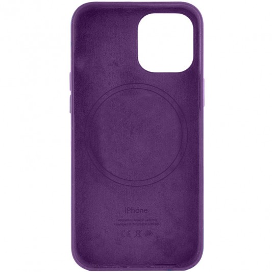 Шкіряний чохол для Apple iPhone 14 Pro (6.1"") - Leather Case (AA) with MagSafe Dark violet - зображення 1 