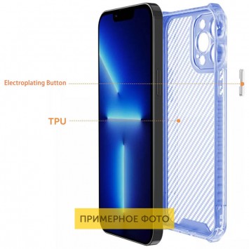 Чохол TPU Ease Carbon для Apple iPhone 13 (6.1"") Синій / Прозорий - Чохли для iPhone 13 - зображення 1 