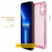 Чохол TPU Ease Carbon для Apple iPhone 11 Pro Max (6.5"") Рожевий / Прозорий