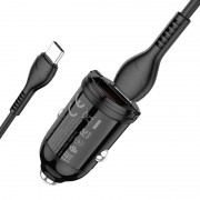 Автомобильная зарядка для телефона Hoco NZ2 Link PD30W+QC3.0 + Type-C + Type-C Черный