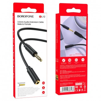 Аудіо кабель Borofone BL12 3.5 audio extension cable Male to Female (1m) Чорний - Кабелі / Перехідники - зображення 5 
