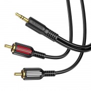 Аудіо кабель Borofone BL11 3.5mm to double RCA Чорний