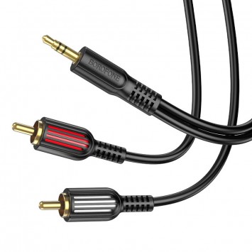 Аудио кабель Borofone BL11 3.5mm to double RCA Черный - Кабели / Переходники - изображение 1