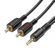 Аудіо кабель Borofone BL11 3.5mm to double RCA Чорний