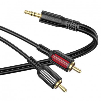 Аудио кабель Borofone BL11 3.5mm to double RCA Черный - Кабели / Переходники - изображение 3