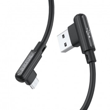 Дата кабель Borofone BX58 Lucky USB to MicroUSB (1m) Чорний - MicroUSB кабелі - зображення 1 