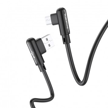 Дата кабель Borofone BX58 Lucky USB to MicroUSB (1m) Чорний - MicroUSB кабелі - зображення 2 