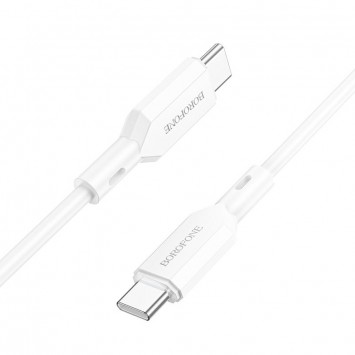 USB зарядний кабель Borofone BX70 Type-C to Type-C 60W (1m) Білий - Type-C кабелі - зображення 1 