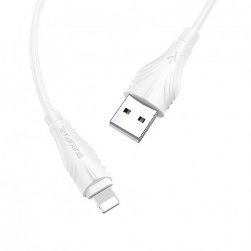 Кабель заряджання та синхронізації Borofone BX18 Optimal USB to Lightning (3m) Білий - Lightning - зображення 4 