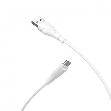 Дата кабель Borofone BX18 Optimal USB to MicroUSB (2m) Білий - MicroUSB кабелі - зображення 1 