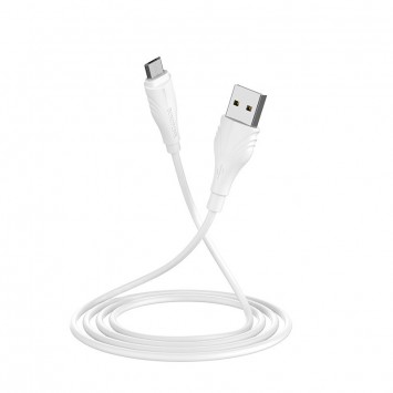 Дата кабель Borofone BX18 Optimal USB to MicroUSB (2m) Білий - MicroUSB кабелі - зображення 2 