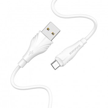 Дата кабель Borofone BX18 Optimal USB to MicroUSB (2m) Білий - MicroUSB кабелі - зображення 3 