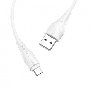 Дата кабель Borofone BX18 Optimal USB to MicroUSB (2m) Білий - MicroUSB кабелі - зображення 4 
