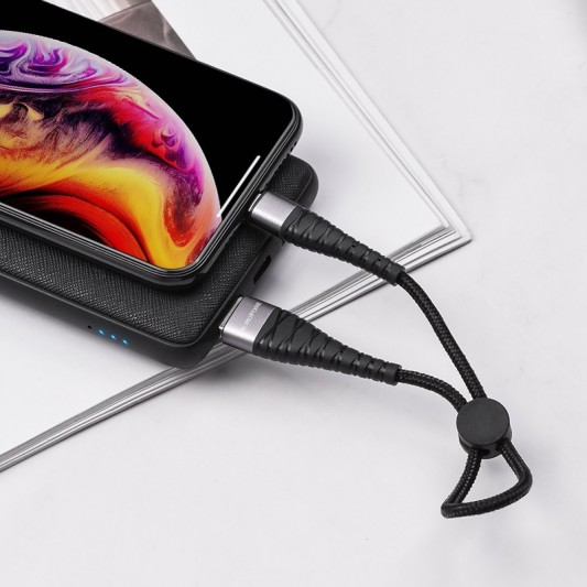 Кабель зарядки и синхронизации Borofone BX32 Munificent USB to Lightning (0.25m) Черный - изображение 2