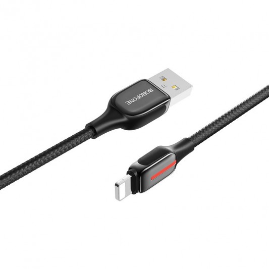 Кабель заряджання та синхронізації Borofone BU14 Heroic USB to Lightning (1.2m) Чорний - зображення 1 