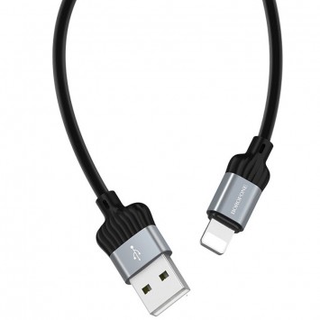 Кабель заряджання та синхронізації Borofone BX28 Dignity USB to Lightning (1m) Metal gray - Lightning - зображення 1 