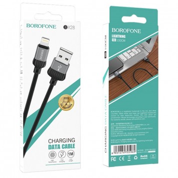 Кабель зарядки и синхронизации Borofone BX28 Dignity USB to Lightning (1m) Metal gray - Lightning - изображение 3