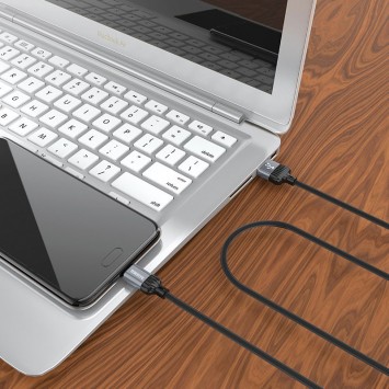 USB кабель зарядки Borofone BX28 Dignity USB to Type-C (1m) Metal gray - Type-C кабели - изображение 2