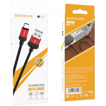 Дата кабель Borofone BX28 Dignity USB to MicroUSB (1m) Красный - MicroUSB кабели - изображение 4