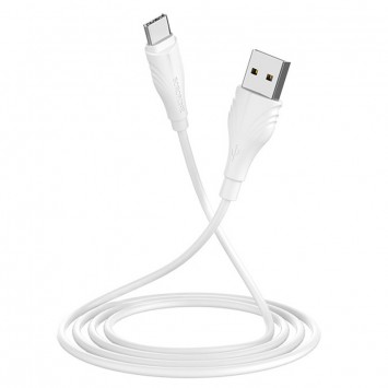 USB зарядний кабель Borofone BX18 Optimal USB to Type-C (2m) Білий - Type-C кабелі - зображення 1 