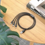 Дата кабель Borofone BX72 USB to 3in1 (1m) Черный